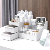 Kitchenwell Cosmetic Organizer with Drawers for Bathroom, Bedroom, Living Room, Kitchen, Dining Room, Office (White,Pack of 1)