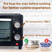 AGARO Marvel 9L Oven Toaster Griller (OTG), 800 Watts, Black – Toast, Bake, Grill & More