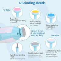 VMMPL Baby Nail Trimmer Electric for Newborns with Light | Safe Baby Nail File Set with 6 Grinding Pads | Electric Nail Clipper for Infant, Toddler, Kids & Mom | Compact & Silent Nail Cutter Kit – Multi Color