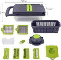 14 in 1 Multipurpose Chopper Fruits & Vegetable Cutters, Grater Peeler Chipser Unbreakable Food Grade Body Easy Push to Clean Button Slicer Dicer Chopper for Kitchen Mandoline Slicer Cutter
