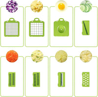 14 in 1 Multipurpose Chopper Fruits & Vegetable Cutters, Grater Peeler Chipser Unbreakable Food Grade Body Easy Push to Clean Button Slicer Dicer Chopper for Kitchen Mandoline Slicer Cutter
