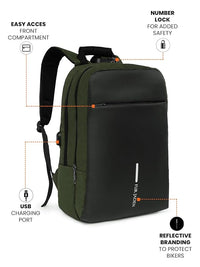 VMMPL FUR JADEN Anti Theft Laptop Backpack with Number Lock, 15.6 Inch Laptop Compartment, USB Charging Port, Organizer Pocket, 25L Capacity, Unisex Bag for Men, Women, Boys &amp; Girls