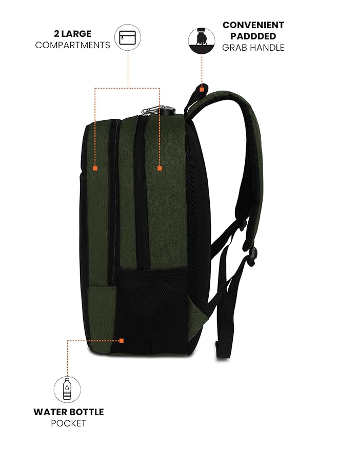 VMMPL FUR JADEN Anti Theft Laptop Backpack with Number Lock, 15.6 Inch Laptop Compartment, USB Charging Port, Organizer Pocket, 25L Capacity, Unisex Bag for Men, Women, Boys &amp; Girls