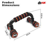 FitBox Sports Push-Up Bars Stand with Non-Slip Handles | Cushioned Foam Grip | Sturdy and Compact Push Up Handles for Strength Training – Unisex