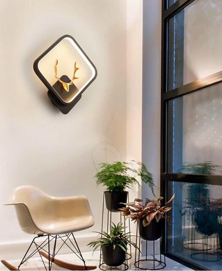 Groeien ABS Plastic LED 3 Color Wall Light | Hiranhead-Square Design | Warm, Natural & Cool White | Indoor/Outdoor Decorative Light for Bedroom, Living Room, Kitchen & More