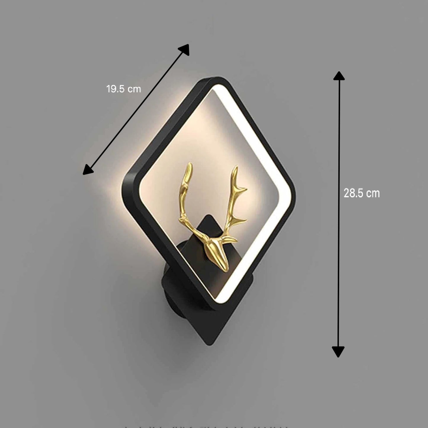 Groeien ABS Plastic LED 3 Color Wall Light | Hiranhead-Square Design | Warm, Natural & Cool White | Indoor/Outdoor Decorative Light for Bedroom, Living Room, Kitchen & More
