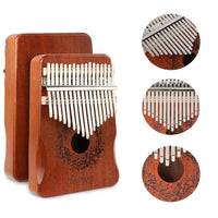 Juarez KLM50 Kalimba – Handcrafted Wooden Thumb Piano | Portable, Easy to Learn Musical Instrument (Natural Brown & White)