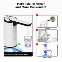 Foldable Water Dispenser Pump for 20 Litre Bottle 1200 mAH Battery Rechargeable hot and Cold Home Office Outdoor Portable