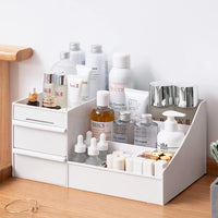Kitchenwell Cosmetic Organizer with Drawers for Bathroom, Bedroom, Living Room, Kitchen, Dining Room, Office (White,Pack of 1)