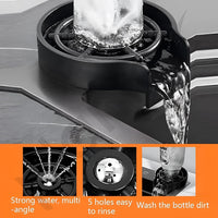 Marcoware Anti-Scratch Stainless Steel Kitchen Sink | 30x18" Waterfall Sink with Pull Down Faucet, RO Tap, Cup Washer, Chopping Board & Drain Basket (Nano Black)