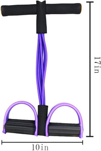 McFarlane Natural Rubber Pull Reducer Training Bands | 4 Tubes Body Trimmer Pedal Exerciser for Home Workout | Unisex (Multicolour)