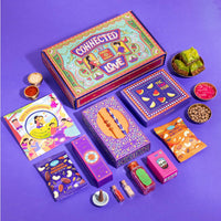 VMMPL Rakhi Giftbox for Brother | 11-in-1 Rakhi Gift Hamper | Rudraksha & Mystic Braid Rakhi | Dhoop Cone | Dry Fruits | Mouth Freshener | Tic-Tac-Toe Game | Greeting Card – 560g