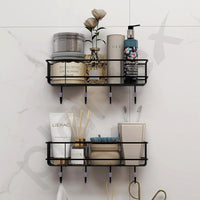 Plantex Multipurpose Wall Mounted  Shelf (No Drill, Pack of 2, Black)