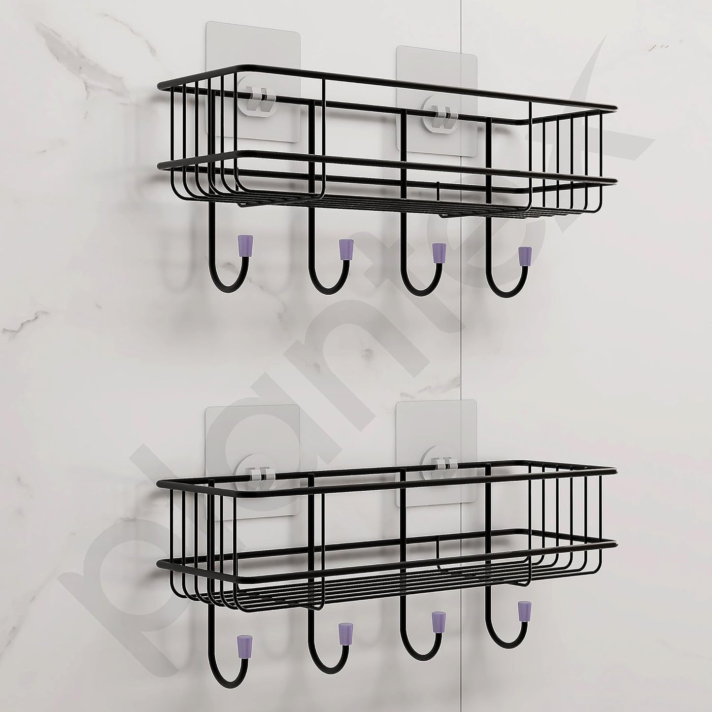Plantex Multipurpose Wall Mounted  Shelf (No Drill, Pack of 2, Black)