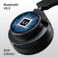 Portronics Muffs M2 Bluetooth Headphones (Black) – On-Ear, 40H Playtime, 40mm Drivers, AUX & Wireless Support, Foldable, Type-C Charging