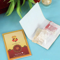 Rakhi Gift for Brother - Premium Rakhi with Ferrero Rocher Chocolate Pack and Greeting Card - Raksha Bandhan Special Combo