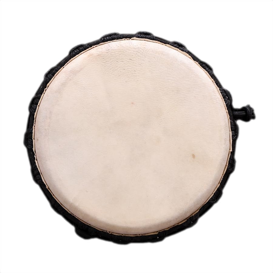 StarJam Dot Printed Djembe Drum – 8” x 16” Mango Wood Hand Drum with Bag – Black – Ideal for Kids (Ages 5-12)