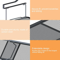 Under Shelf Rack for Kitchen | Expandable Metal Hanging Storage Organizer (Black)