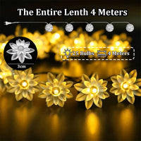 VMMPL 25 LED Lotus String Lights – Warm White | Home Decoration Diwali Lights