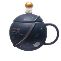 VMMPL Astronaut Planet Coffee Mug (400ml, Dark Blue) – Unique Rakhi Gift for Brother & Men | Ceramic Mug with 3D Space Design, Lid & Spoon