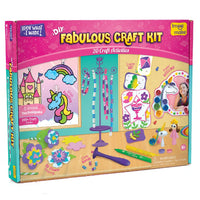 VMMPL Fabulous Craft Kit 5-in-1 Arts & Crafts Set for Kids | DIY Art Kit for Girls Ages 5-9 | Includes Glass Painting, Paper Quilling, Stamp Art & More | 200+ Craft Supplies