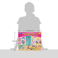 VMMPL Fabulous Craft Kit 5-in-1 Arts & Crafts Set for Kids | DIY Art Kit for Girls Ages 5-9 | Includes Glass Painting, Paper Quilling, Stamp Art & More | 200+ Craft Supplies