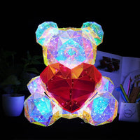 VMMPL Umi 3D Galaxy Crystal Ball Night Lamp – USB LED Mood Light for Bedroom, Office, Gift for Kids & Adults (Teddy LED Style, Red)
