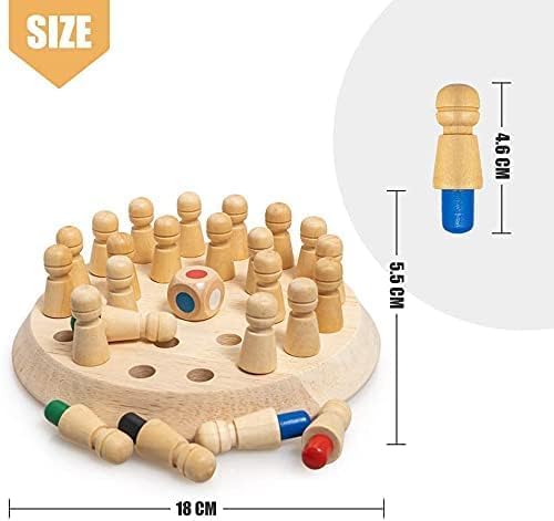 VMMPL Wooden Memory Match Stick Chess Game Set | Educational Board Game for Kids & Parents | Brain Training Toy for Age 3+ | Montessori Learning Toy | 6 Player Memory Chess with Dice & Color Sticks
