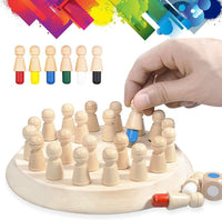 VMMPL Wooden Memory Match Stick Chess Game Set | Educational Board Game for Kids & Parents | Brain Training Toy for Age 3+ | Montessori Learning Toy | 6 Player Memory Chess with Dice & Color Sticks