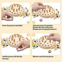 VMMPL Wooden Memory Match Stick Chess Game Set | Educational Board Game for Kids & Parents | Brain Training Toy for Age 3+ | Montessori Learning Toy | 6 Player Memory Chess with Dice & Color Sticks