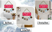 VMMPL Wooden Photo Frame Wall Hanging for Bedroom & Home Decoration | Rectangular Framed Clip Photo Holder for Wall Decor