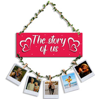 VMMPL Wooden Photo Frame Wall Hanging for Bedroom & Home Decoration | Rectangular Framed Clip Photo Holder for Wall Decor
