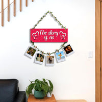 VMMPL Wooden Photo Frame Wall Hanging for Bedroom & Home Decoration | Rectangular Framed Clip Photo Holder for Wall Decor