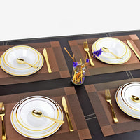 VMMP Washable PVC Heat Resistant Placemats for Dining Table – Non-Slip, Easy to Clean, Stylish Brown Table Mats (Set of 4, 45x30 cm) – Ideal for Kitchen, Home & Restaurant Use