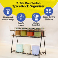 WonderStand Metal NIMBUS 2-Tier Countertop Spice Rack – Black