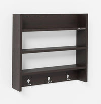 Wooden Kitchen Rack - 4 Tier Closed Cabinet Shelf | Wall Mount | Dust Resistant | Adjustable Storage Organizer | Engineered Wood (Brown)