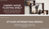 Cherry Wood Intersecting Floating Shelf – Stylish Wall-Mounted Display for Home & Office