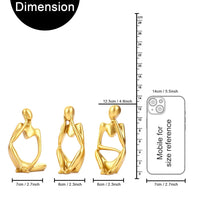 Decorative Abstract Thinker Men Statue Set Of 3 Modern Art Showpiece Sculpture(Fantasy,Gold,13CmX6Cm) Decoration Items For Home Decor Living Room Bedroom Bookshelf Table Office-Resin