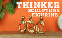 Decorative Abstract Thinker Men Statue Set Of 3 Modern Art Showpiece Sculpture(Fantasy,Gold,13CmX6Cm) Decoration Items For Home Decor Living Room Bedroom Bookshelf Table Office-Resin