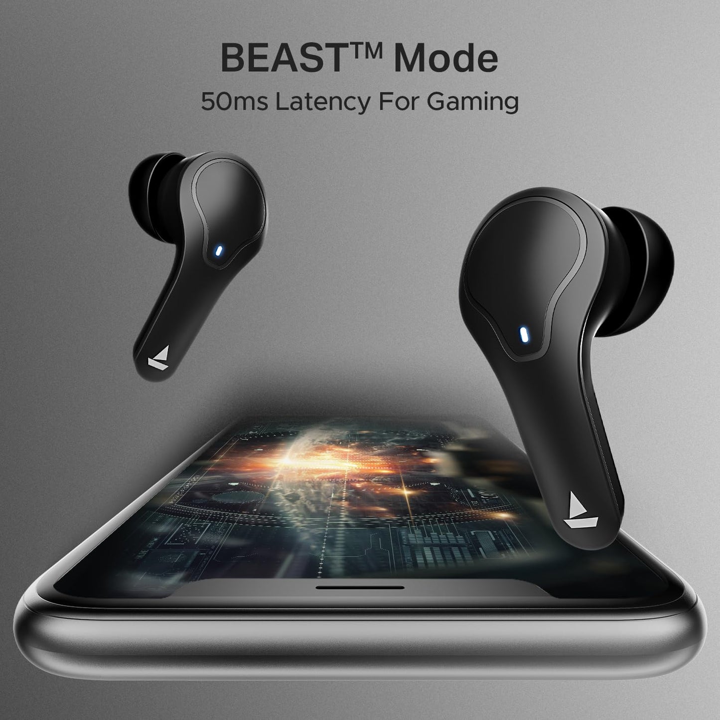 boAt Airdopes Plus 311 (2025 Launch) – TWS Bluetooth Earbuds with ENx Dual Mics, 50H Battery, ASAP Charge & IPX4 | Charcoal Black