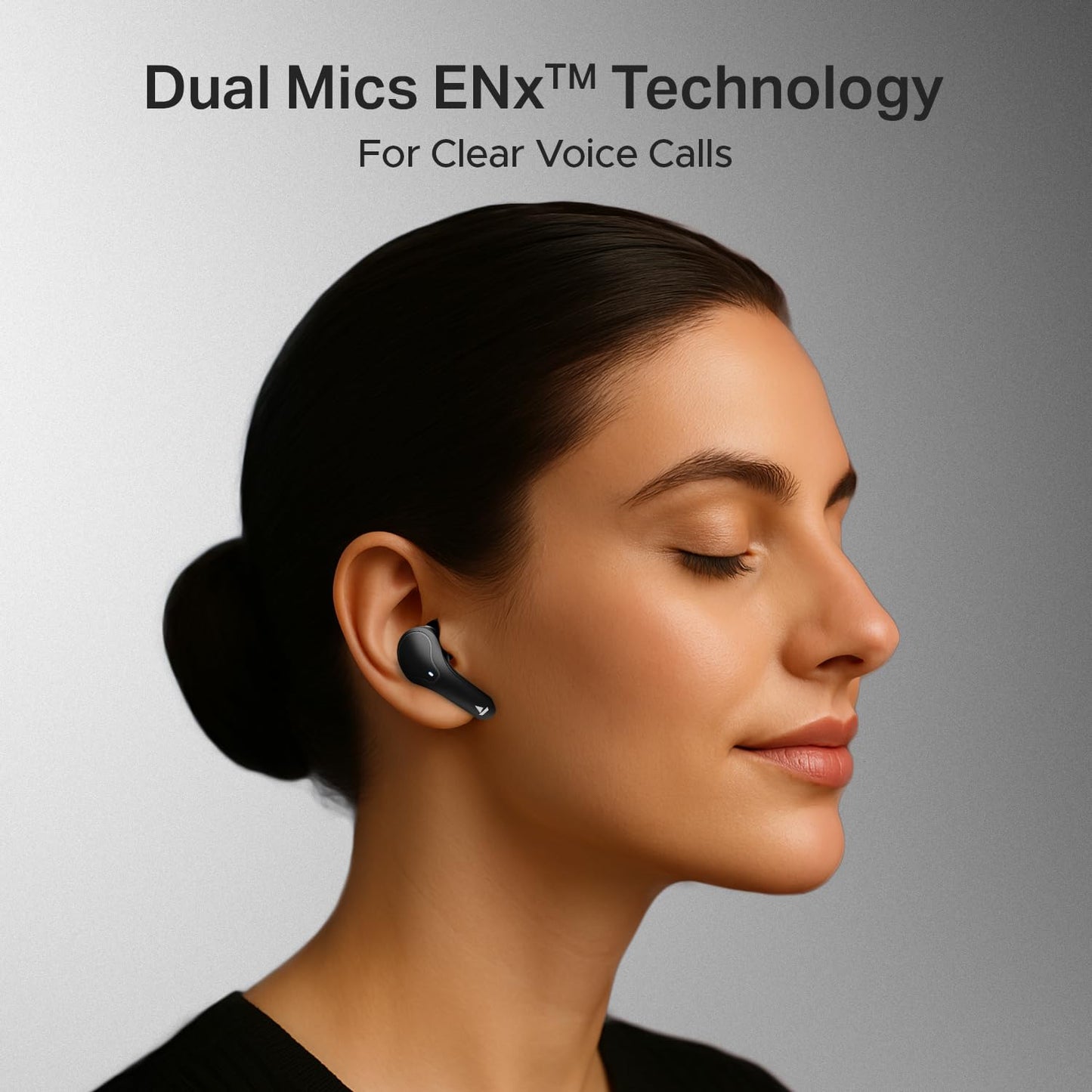 boAt Airdopes Plus 311 (2025 Launch) – TWS Bluetooth Earbuds with ENx Dual Mics, 50H Battery, ASAP Charge & IPX4 | Charcoal Black
