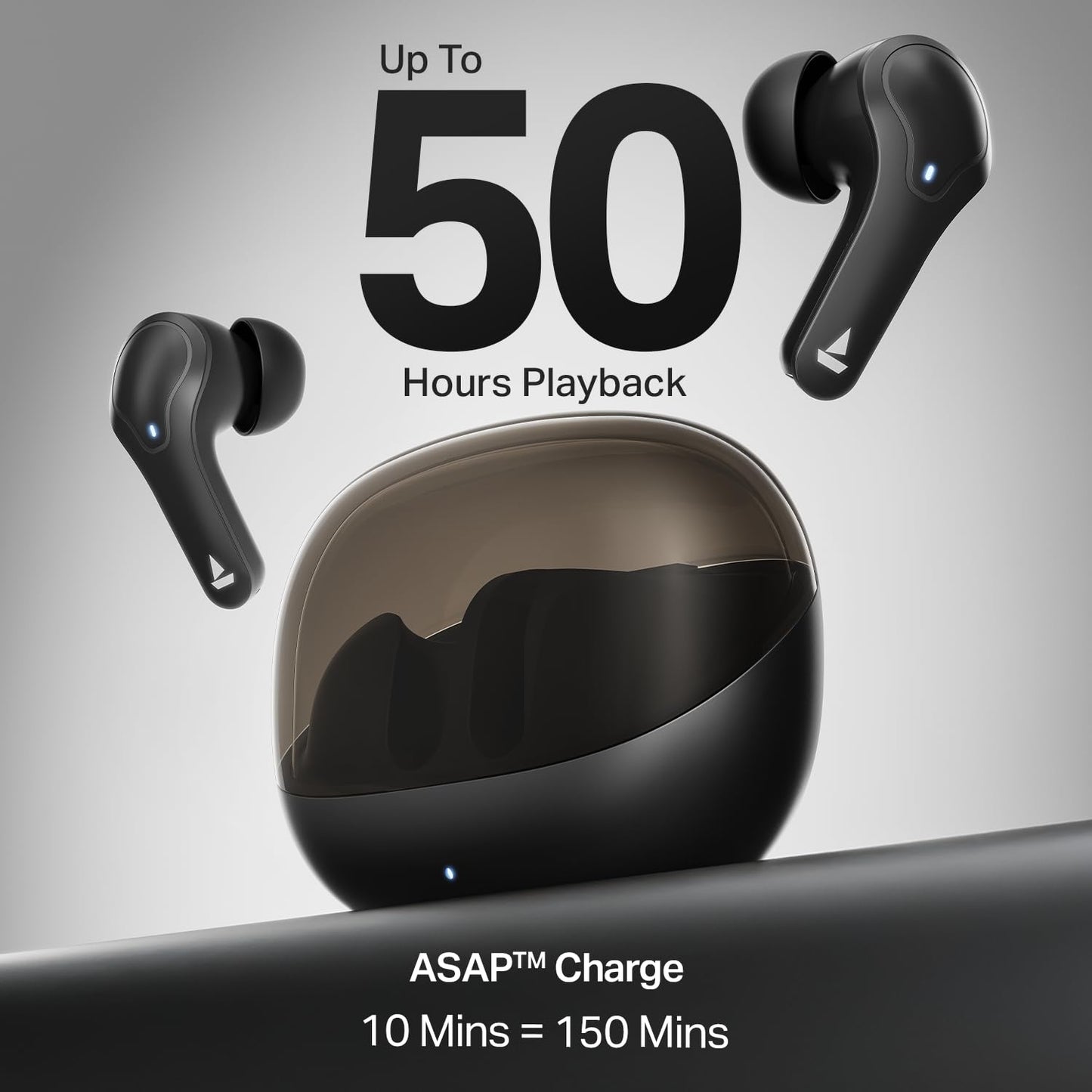 boAt Airdopes Plus 311 (2025 Launch) – TWS Bluetooth Earbuds with ENx Dual Mics, 50H Battery, ASAP Charge & IPX4 | Charcoal Black
