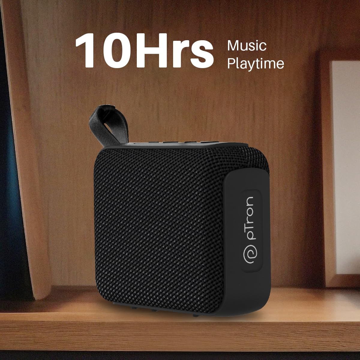 pTron Funk Wow 6W Ultra Portable Bluetooth Speaker – Pristine Sound, TWS, 10Hrs Playback, IPX5 Water Resistant, Multi-Playback, Type-C Charging (Black)