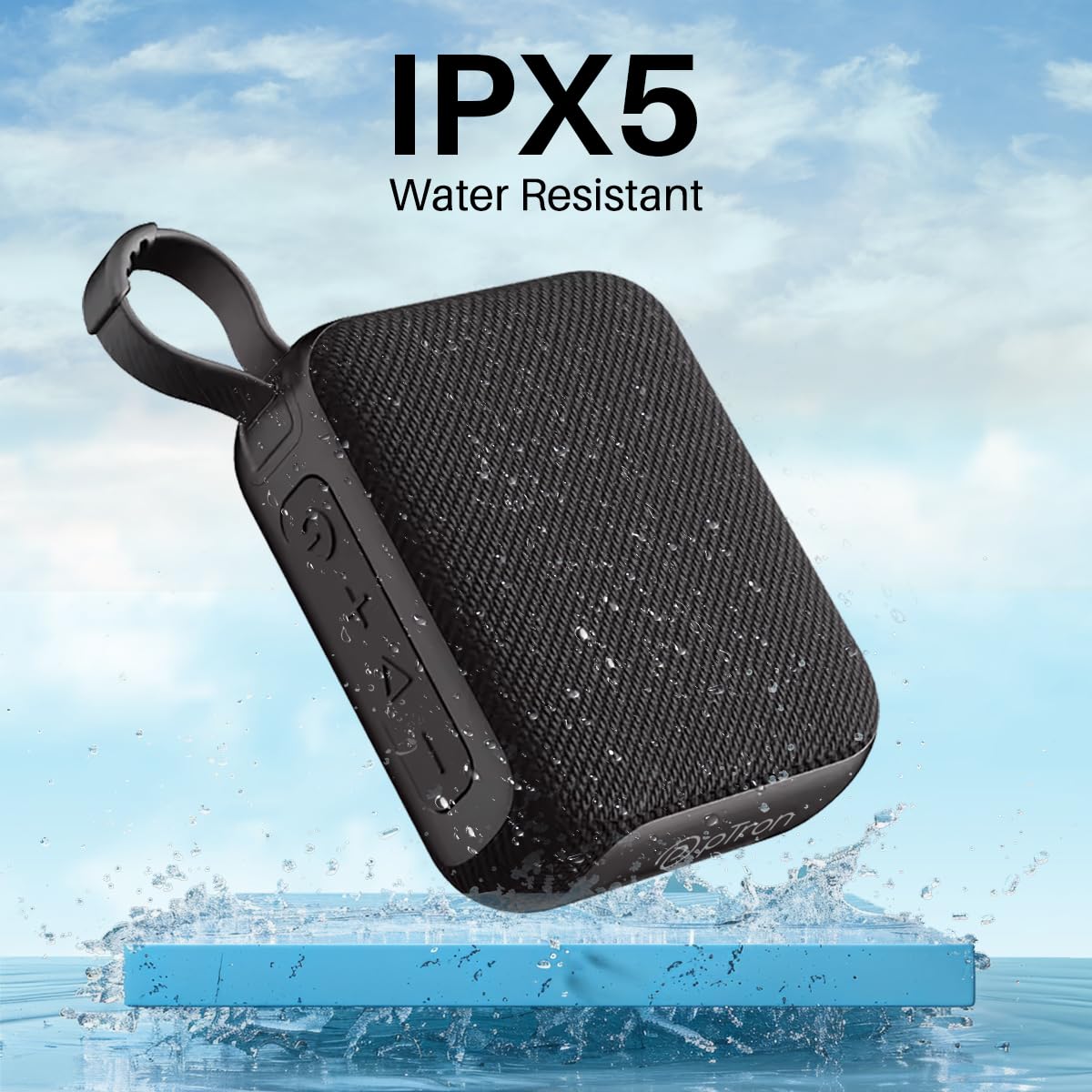 pTron Funk Wow 6W Ultra Portable Bluetooth Speaker – Pristine Sound, TWS, 10Hrs Playback, IPX5 Water Resistant, Multi-Playback, Type-C Charging (Black)