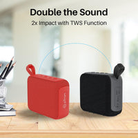 pTron Funk Wow 6W Ultra Portable Bluetooth Speaker – Pristine Sound, TWS, 10Hrs Playback, IPX5 Water Resistant, Multi-Playback, Type-C Charging (Black)