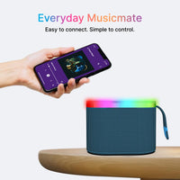 pTron Fusion Pop 12W Bluetooth Speaker with RGB Lights, TWS & 10-Hour Playback – Classic Blue