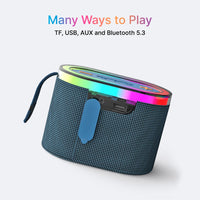 pTron Fusion Pop 12W Bluetooth Speaker with RGB Lights, TWS & 10-Hour Playback – Classic Blue