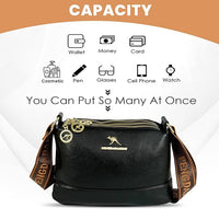 VMMPL Storite PU Leather Sling Bag | Stylish Crossbody Bag for Women & Girls | Multi-Compartment with Adjustable Shoulder Strap – Black