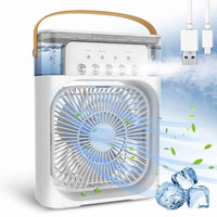SJI Eumqestoer Portable Air Cooler Fan with Water Tank & USB Power-Mini Personal Evaporative Cooler | 3 Speeds | Mist Humidifier | LED Light | Ultra-Quiet Cooling (MultiColor)