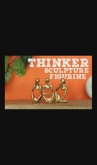 Decorative Abstract Thinker Men Statue Set Of 3 Modern Art Showpiece Sculpture(Fantasy,Gold,13CmX6Cm) Decoration Items For Home Decor Living Room Bedroom Bookshelf Table Office-Resin